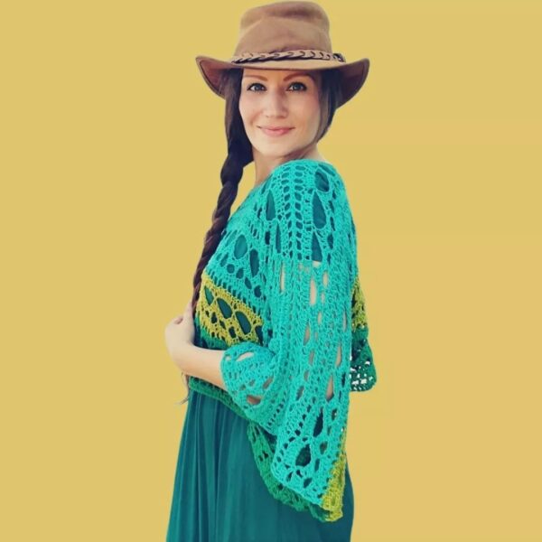 FRIDA BLOOM Amaryllis Poncho Turquoise