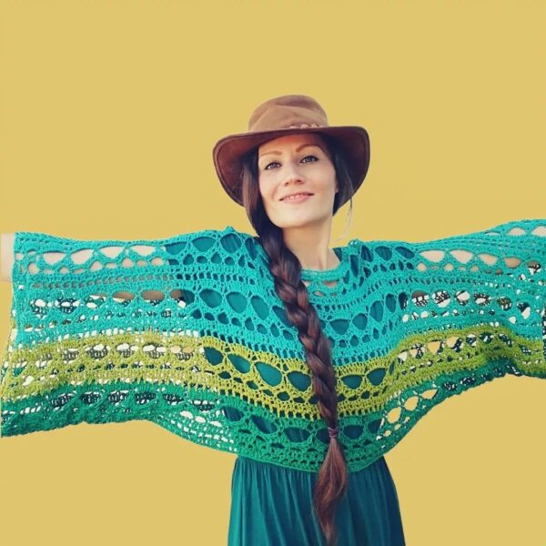 FRIDA BLOOM Amaryllis Poncho Turquoise