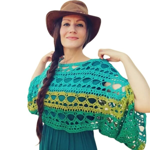 FRIDA BLOOM Amaryllis Poncho Turquoise